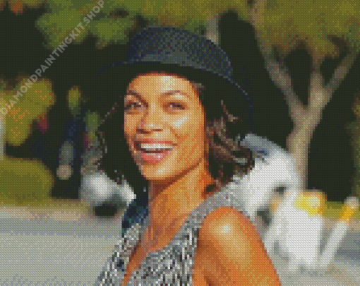 Rosario Dawson Laughing Diamond Painting