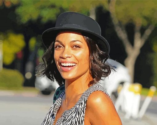 Rosario Dawson Laughing Diamond Painting