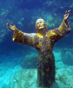 San Fruttuoso Statue Underwater Diamond Painting