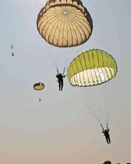 Silhouette Paratroopers Diamond Painting