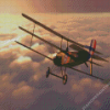 Sopwith Triplane Above Clouds Diamond Painting