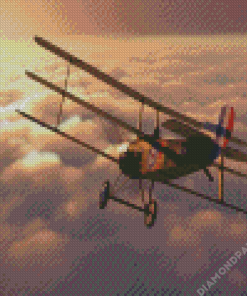 Sopwith Triplane Above Clouds Diamond Painting