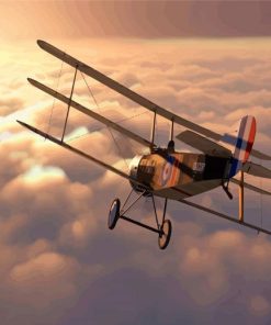 Sopwith Triplane Above Clouds Diamond Painting