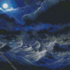 Stormy Sea At Night Art Diamond Painting