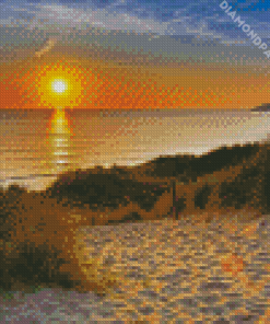 Sunset At Woolacombe Beach Diamond Painting