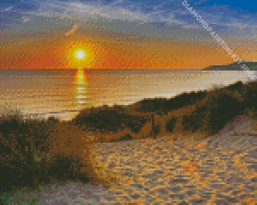 Sunset At Woolacombe Beach Diamond Painting