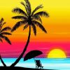 Sunset Palm Tree Diamond Painting