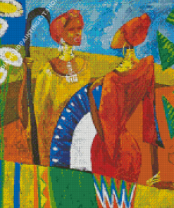 Two Women Talking Art Diamond Painting