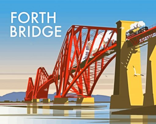 United Kingdom Forth Bridge Poster Diamond Painting