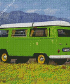 VW Van Green Color Diamond Painting