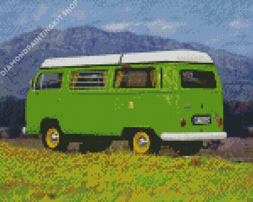 VW Van Green Color Diamond Painting