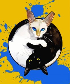 Yin Yang Cats Animals Diamond Painting