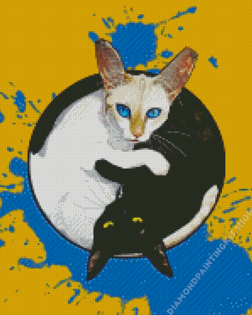 Yin Yang Cats Animals Diamond Painting