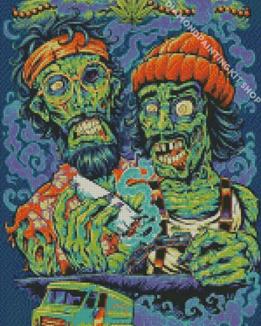 Zombie Cheech And Chong Diamond Painting