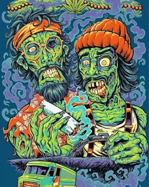 Zombie Cheech And Chong Diamond Painting