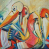 Abstract Pelicans Diamond Painting