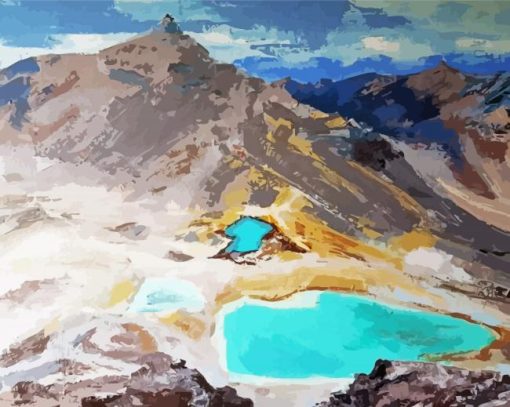 Abstract Tongariro National Park Diamond Painting