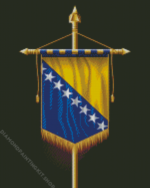 Aesthetic Bosnian Flag Diamond Painting