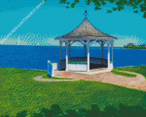 Aesthetic Gazebo By The Sea Art Diamond Painting