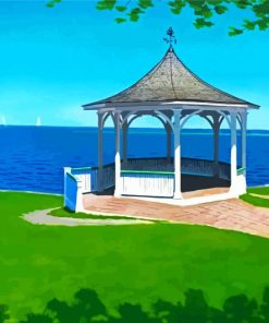 Aesthetic Gazebo By The Sea Art Diamond Painting