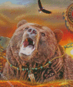 Aesthetic Native Bear Diamond Painting