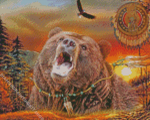 Aesthetic Native Bear Diamond Painting