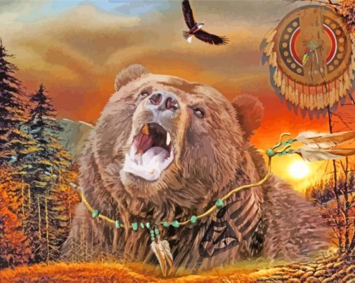 Aesthetic Native Bear Diamond Painting