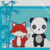 Aesthetic Panda And Fox Diamond Painting