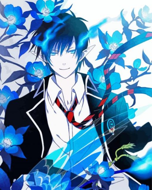 Aesthetic Rin Okumura Blue Exorcist Diamond Painting