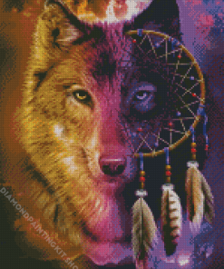 Aesthetic Wolf Dream Catcher Diamond Painting