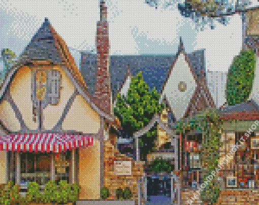 Aesthetic Carmel California Cottages Diamond Painting