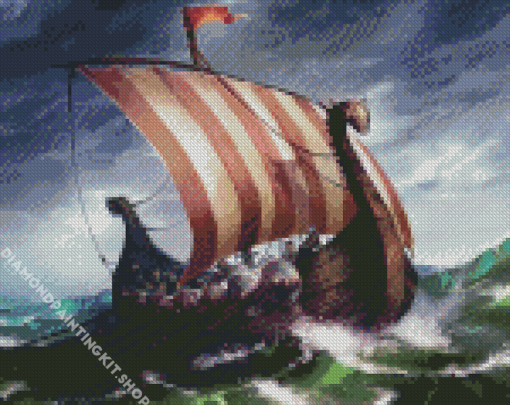 Aesthetic Viking Vessel Diamond Painting