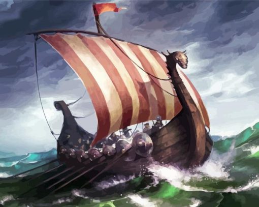 Aesthetic Viking Vessel Diamond Painting