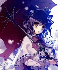 Anime Cat Umbrella Diamond Painting