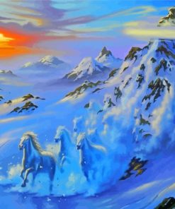 Avalanche Of Horses Art Diamond Painting