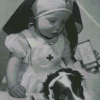 Baby Nurse With Her Dog Diamond Painting