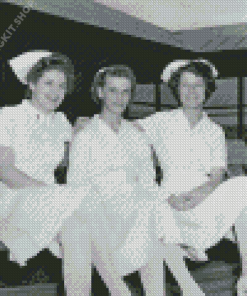 Black And White War Nurses Diamond Painting