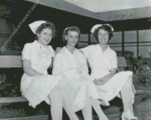 Black And White War Nurses Diamond Painting