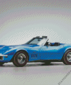 Blue Chevrolet 69 Corvette Diamond Painting