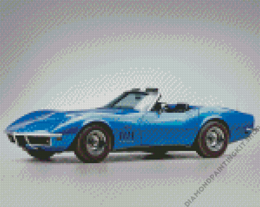 Blue Chevrolet 69 Corvette Diamond Painting