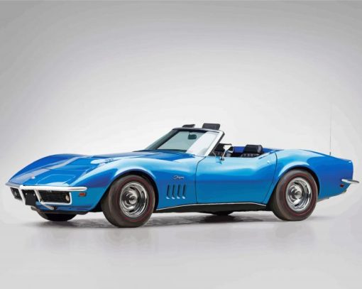 Blue Chevrolet 69 Corvette Diamond Painting