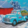 Blue Vintage Truck Diamond Painting