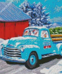 Blue Vintage Truck Diamond Painting