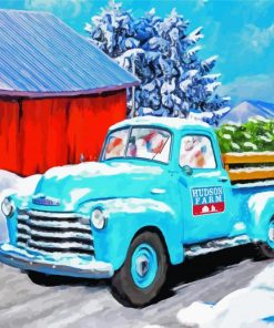 Blue Vintage Truck Diamond Painting