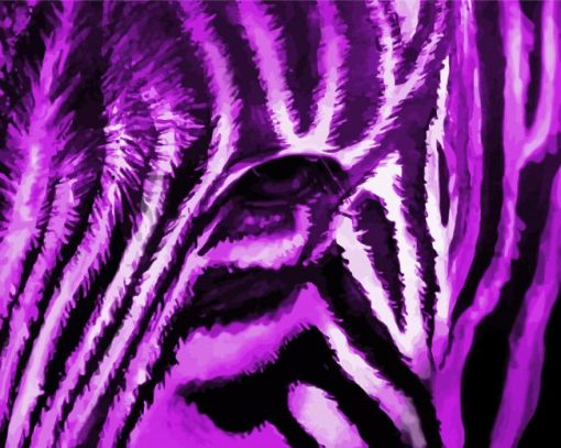 Close Up Purple Zebra Diamond Painting