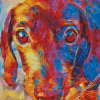 Colorful Dachshund Face Diamond Painting