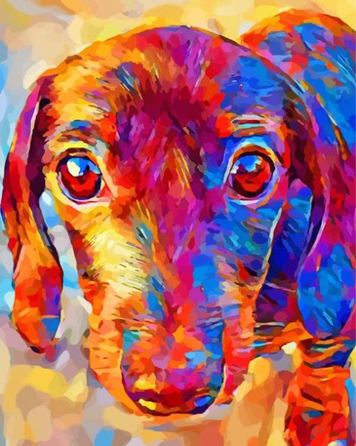 Colorful Dachshund Face Diamond Painting