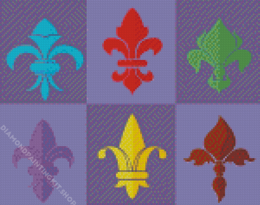 Colorful Fleur De Lis Diamond Painting