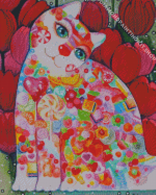 Colorful Kitten And Candy Diamond Painting