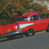 Cool Red And White 57 Chevy Car Diamond Painting